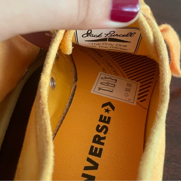 NWOT Converse Jack Purcell Burnished Two Tone Suede Orange Tie Dye 70s Low Tops - Picture 11 of 13